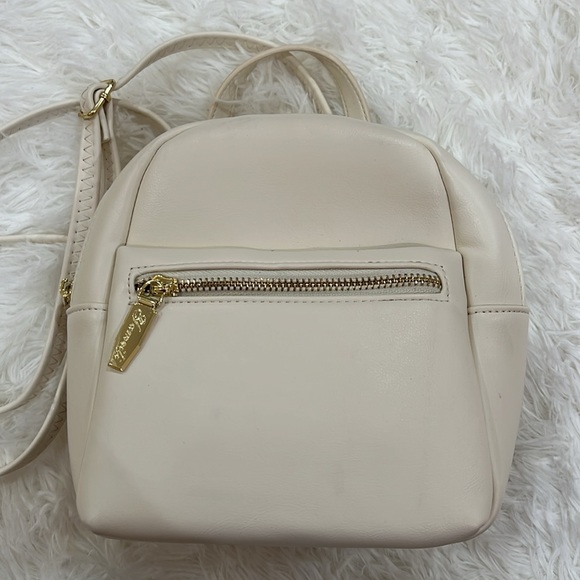 New Beige / Off White & Gold Small Backpack - Picture 5 of 16